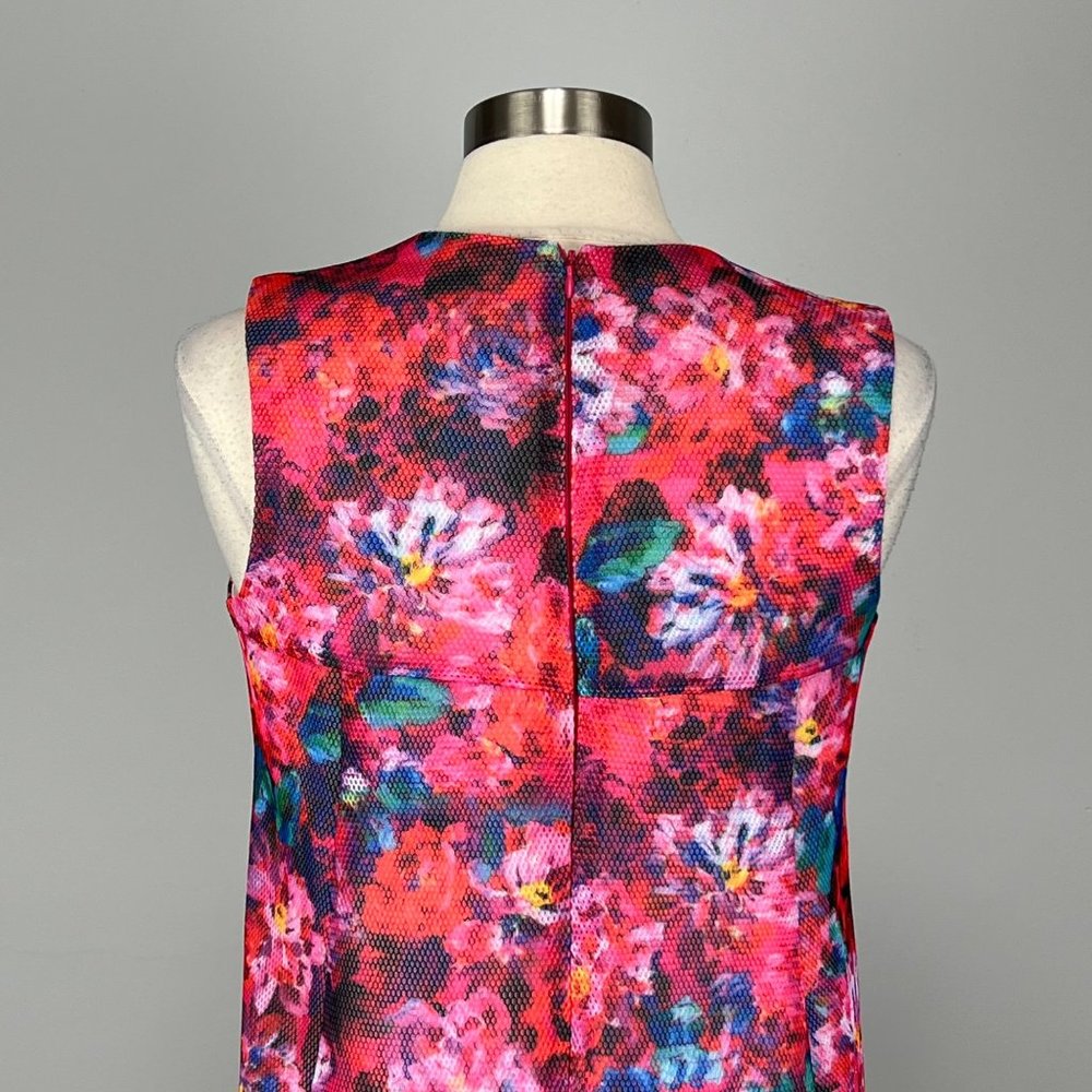 ASOS Maternity Sleeveless Shift Dress Pink Watercolor Floral Mesh size 6 - Picture 7 of 13
